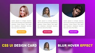 CSS UI Design Card with Blur Hover Effect