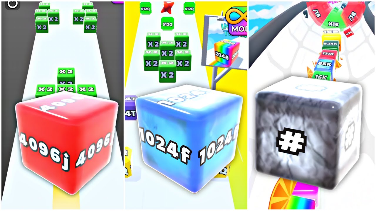 Jelly Run 2048 vs Jelly Tube Run 2048 | Ultimate Merge Race | 4096j vs 1024f vs #