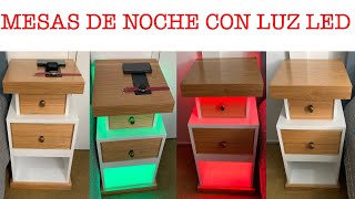 COMO HACER MESAS DE NOCHE CON LUZ LED