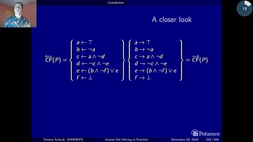Answer set solving in practice, axiomatic characterization, completion