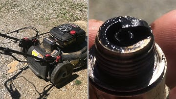 “fix a lawnmower” that starts, THEN STOPS RUNNING (oil on spark plug) after tipping