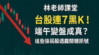 林老師課堂 | 台股連7黑K！端午變盤成真？這些強弱股透露關鍵訊號！