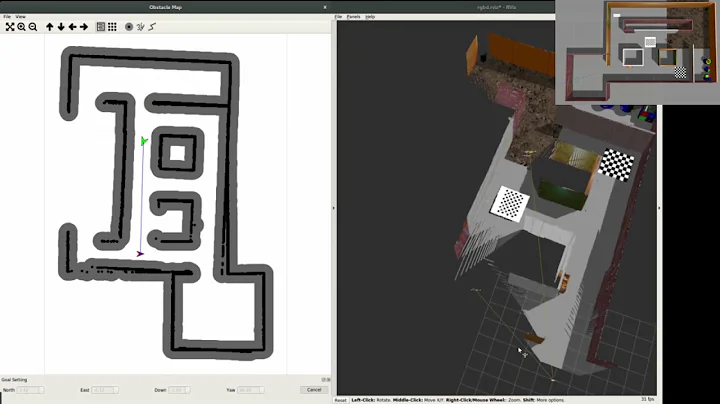 RTAB-Map autonomous map building with reactive path planner in RVIZ