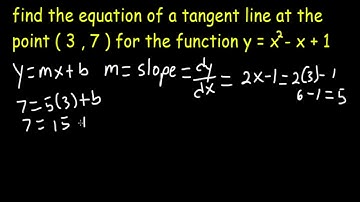 Find the equation of a tangent line at a point.