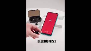 Fone TWS Bluetooth 5.1, Case Recarregável  com 3500mAh, Som estéreo 9D à prova dágua com microfone