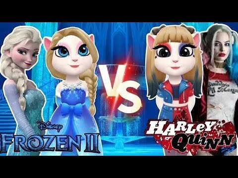 My talking Angela 2 | Frozen vs Harley Quinn| #mytalkingangela2 #cosplay