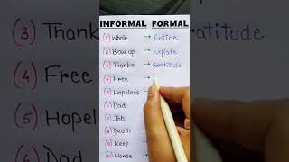 Informal v/s formal #easyenglisheveryday #englishforbegginers #spokenenglish #englishlearningclass