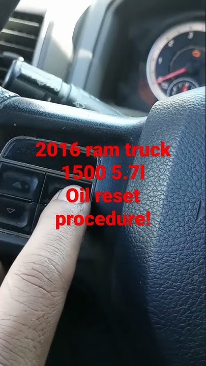 2016 ram truck 🚛 1500 5.7l oil 🛢️ resetting procedure! - YouTube