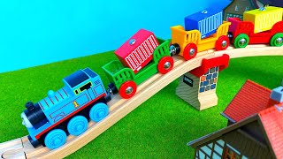 Trucks and trains for kids | brio wooden trains video