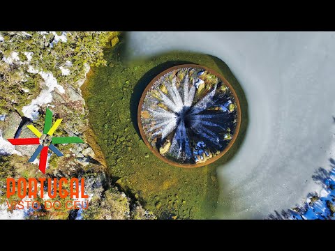 Covão dos Conchos ❄️ Amazing Lake with a Waterfall Inside 🕳️ 4K Ultra HD