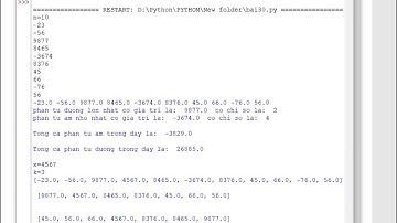 Python: Bài 30. Tổng hợp các bài toán nhỏ trong mảng-max, min, chèn, sắp xếp...