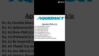 Aqueduct Picks for 2/9