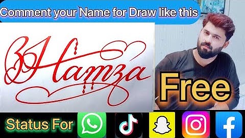 Hamza Name Signature Calligraphy Status | How to Cursive write with cut Marker #hamza @Hamza