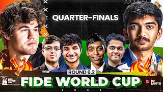 FIDE World Cup 2023 | Round 6.2 Quarter Finals | Gukesh vs Carlsen, Vidit vs Abasov, Arjun vs Pragg