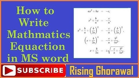 How to write mathematics equation in ms word in hindi | Mathematics equation in ms word | 2021 new