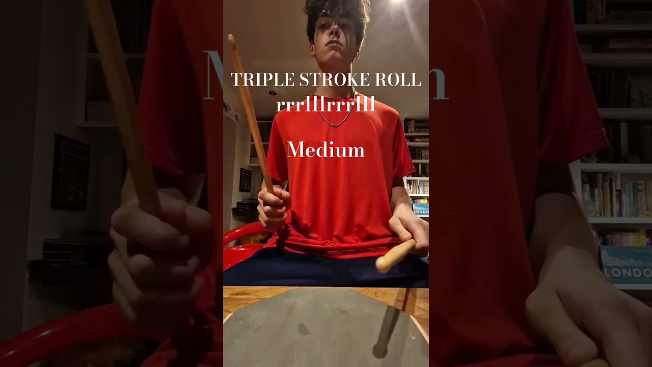 TRIPLE STROKE ROLL SLOW TO FAST drums drum drumming music drummer TRIPLE STROKE ROLL SLOW TO FAST drums drum drumming music drummer