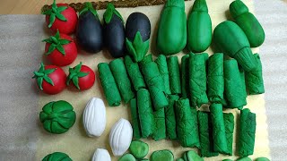 صنع# الدولمة# خضروات# المحاشي# من# عجينة# السكر# Making# vegetables# #from# #sugar# paste