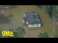 Dozens rescued from flood waters in Texas