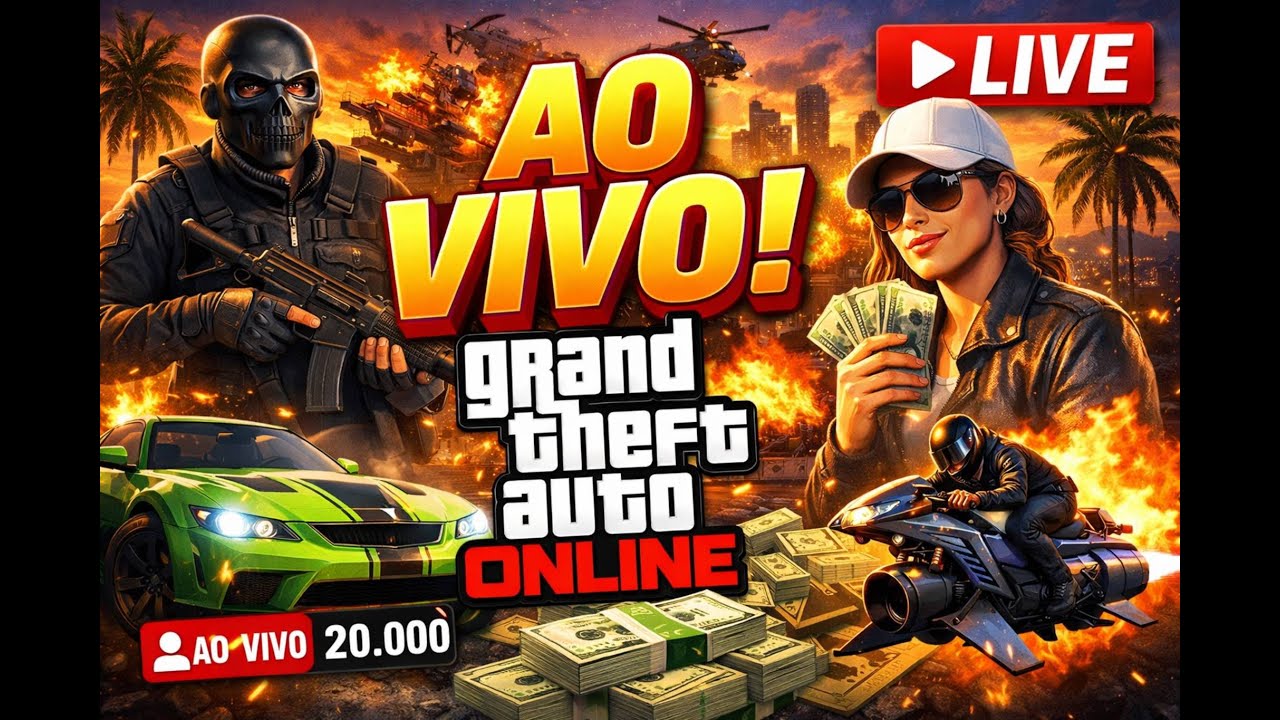🚨| GTA ONLINE | Live ON! FARME DE DINHEIRO INFINITO AO VIVO!❗Comandos❗Discord
