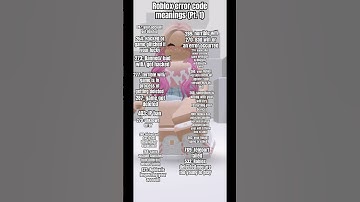 Roblox error code meanings! part 1