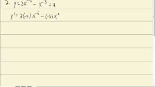 Calculus I - Chapter 3 Test Review - Problem 2