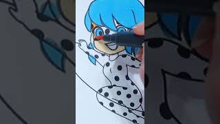 Wednesday and Enid vs Ladybug and Marinette Big vs Small Three markers challenge by numbers #shorts