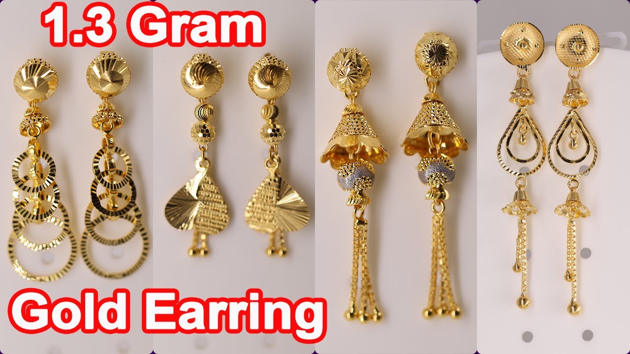 latest daily wear gold earrings designs - YouTube