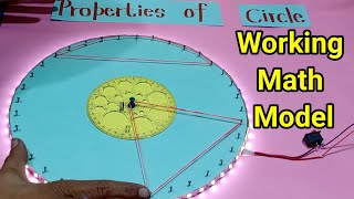 Properties of circle working math model || circle properties  math working project for school screenshot 2