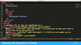 jQuery UI Development Tutorial: jQuery UI Tooltip | packtpub.com