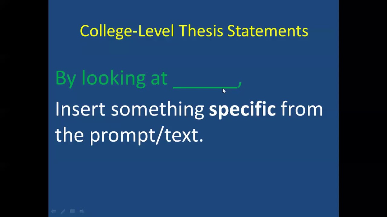 how to write a college level thesis