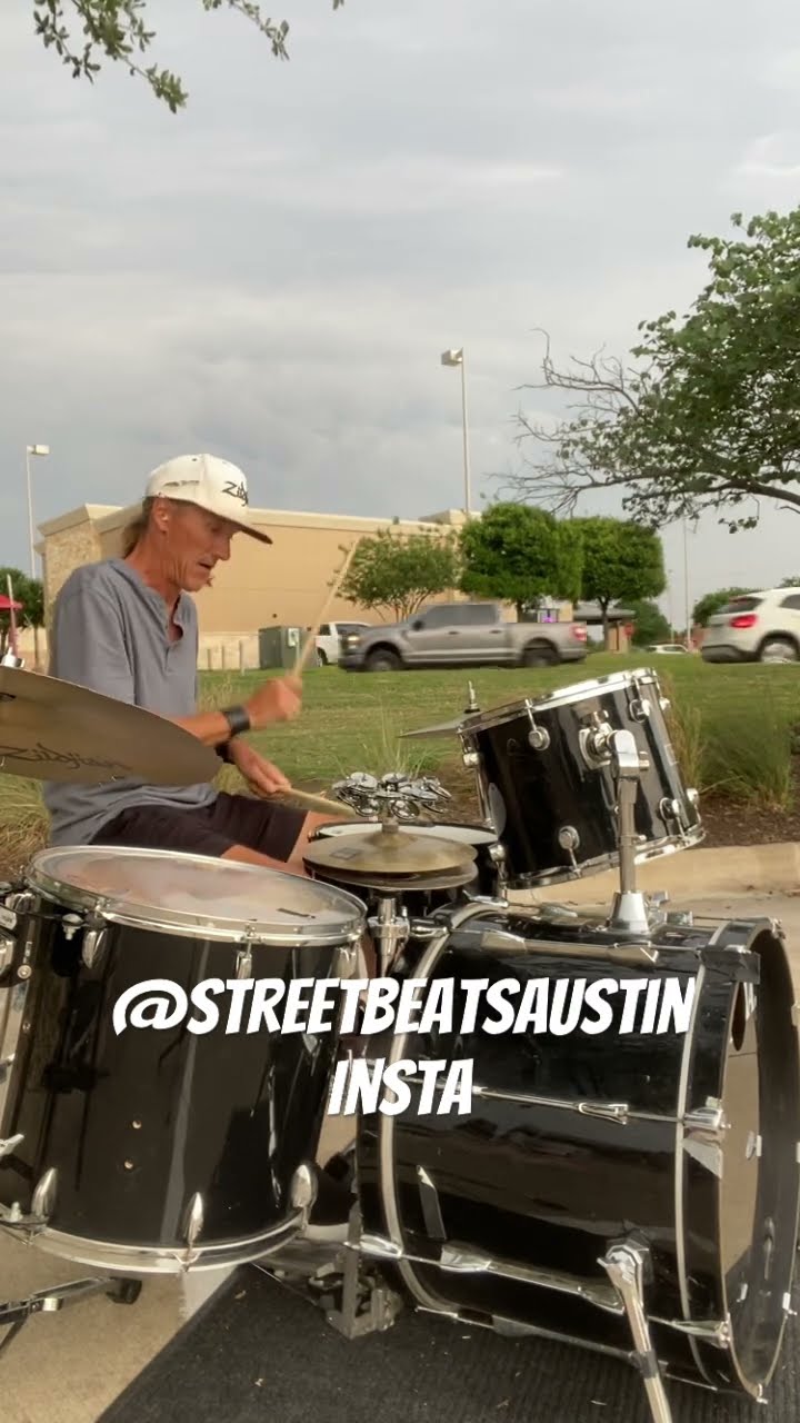 #austintexasmusic #drumsolo #busking - Brian Foster playing drums, May 3, 2025