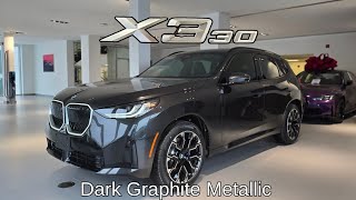 NEW ARRIVAL! 2026 BMW X3 30 xDrive Dark Graphite Metallic on Black #bmw #x3 #g45 