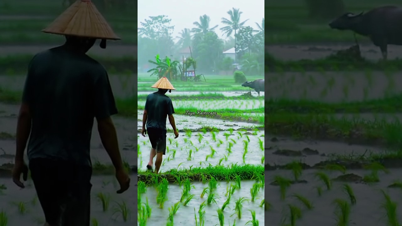 Rain Over Rice Fields 