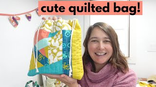 How to sew a Sotak drawstring bag. EASY tutorial!