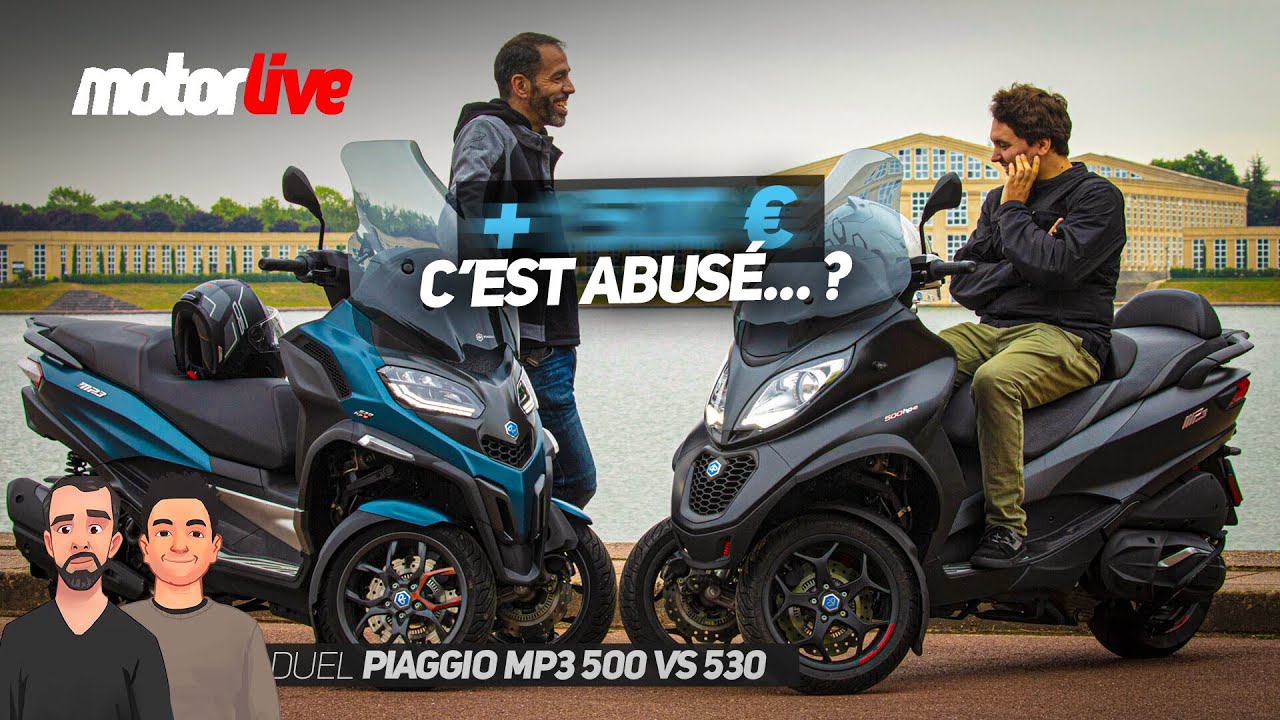 DUEL PIAGGIO MP3 500 vs 530   MOTORLIVE