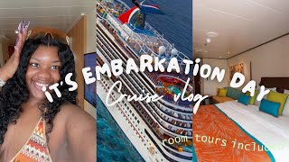 Cruise Vlog: Embarkation Day on Carnival Horizon | room tours