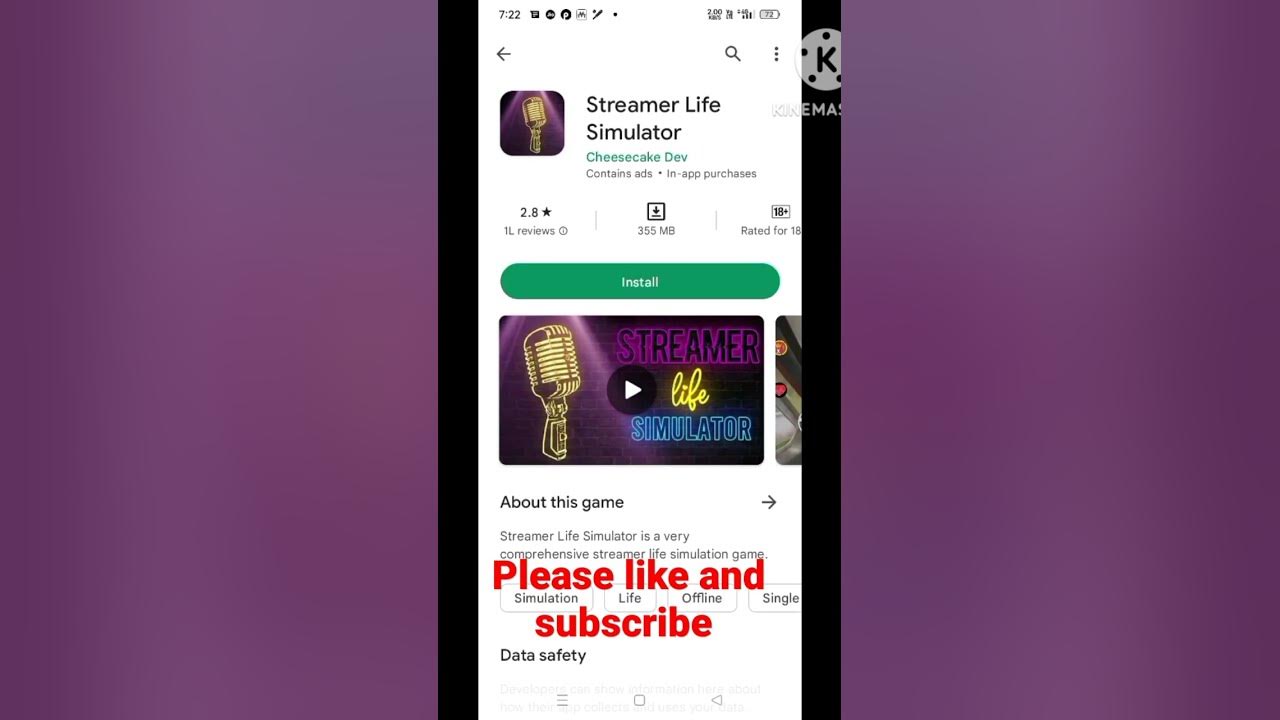 I tried to download streamer life simulator in mobile #trending