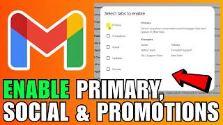 How To Enable Primary, Social & Promotions Tab In Gmail (2026) (Complete Guide)