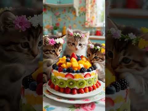 عيد ميلاد سعيد لطيف مضحك عيد ميلاد سعيد سعيد قطة فيديو فيروسي قطة لطيفة قطط تغني رائعة