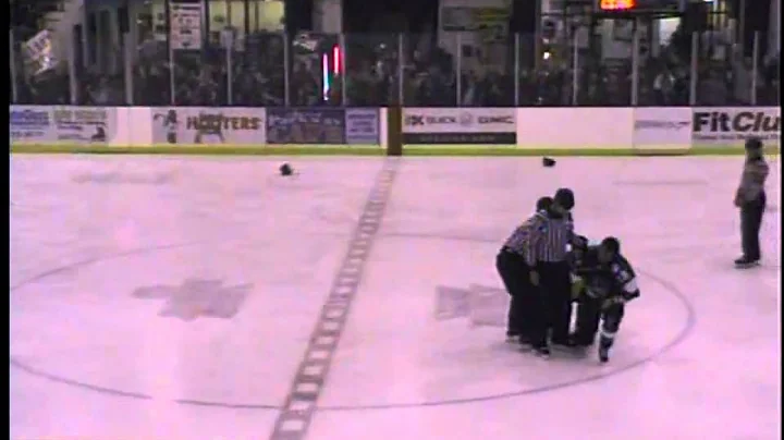 All 3 Fights from the Springfield Jr Blues Vs Hitmen 2/5/11