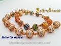 Spiral bracelet with small spherical stone - Simple jewelry from copper wire 401