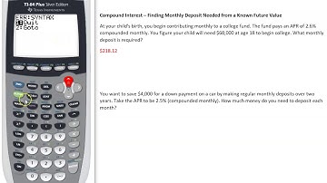 Compound Interest – Finding Monthly Deposit Needed from a Known Future Value