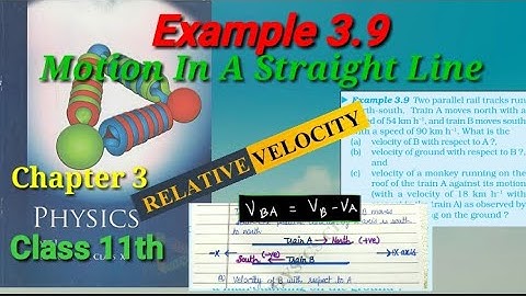 Example 3.9 | Physics | Class 11th | Chapter 3 | Motion in a Straight Line |