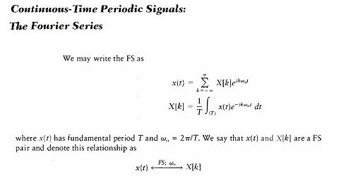 Signals and Systems | Fourier Analysis | The Fourier Series Representation
