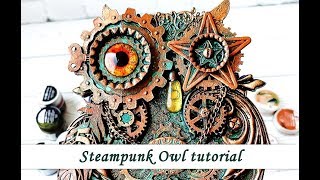 Steampunk Owl - mixed media tutorial