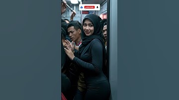 Crowded Subway - Elegant Lady in Crowded Train Ride #aiart #metro #short