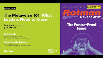 Dirk Lueth and Tommaso Di Bartolo on "The Metaverse 101: What Leaders Need to Know"