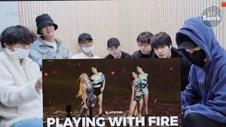 Bts Reaction To Blackpink Playing With Fire 불장난 4K Fancam Born Pink