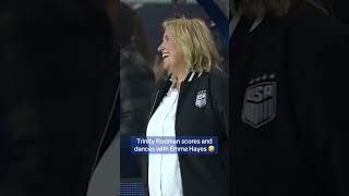 Celebrity Comes off the bench, scores and gets Emma Hayes to dance. Trinity Rodman things 🤭 Net Worth