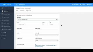Add a new Service Location for an Existing Customer (Web) | Skimmer